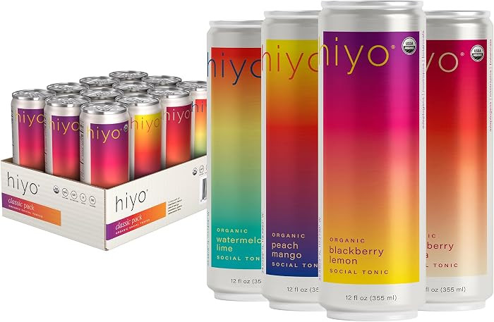 Hiyo Organic Social Tonic \u2013 Classic Pack, 12 Pack - Non-Alcoholic Functional Seltzer, Flavor... | Amazon (US)
