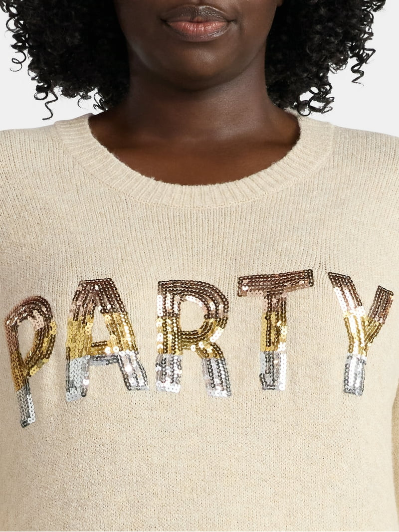 Terra & Sky Women's Plus Holiday Talking Sweater, Midweight, Sizes 0X-4X | Walmart (US)