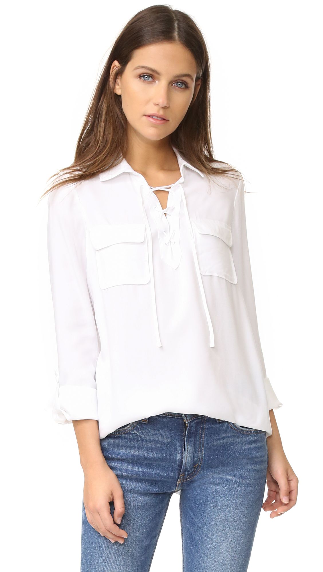 Jack by BB Dakota Nutmeg Lace Up Shirt | Shopbop