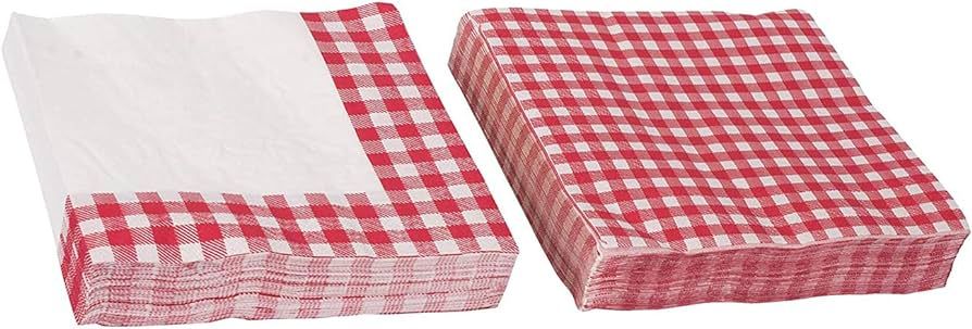 Picnic Themed Gingham Napkins Tableware - Perfect for Family Dinner, Birthday Parties and Picnic ... | Amazon (US)