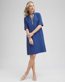 Linen Embellished Shirt Dress, Chico’s Dresses, Linen Dresses, Casual Chic Style, Casual Fashion,  | Chico's