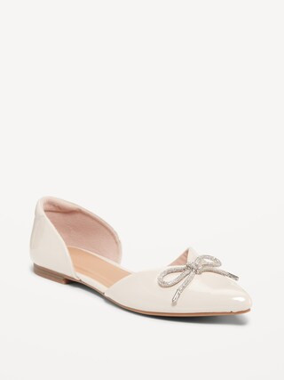 Faux-Leather D'Orsay Flats for Women | Old Navy (US)