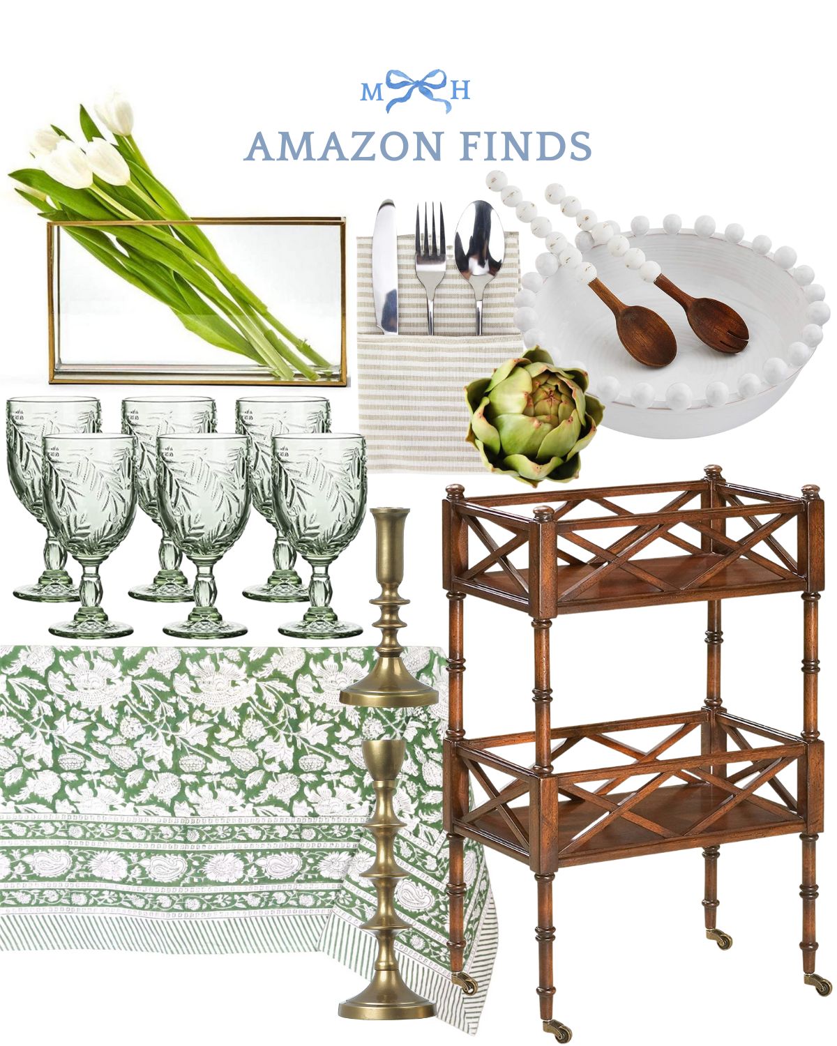 classic green entertaining home house dining kitchen furniture | Amazon (US)