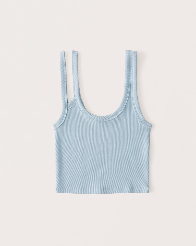 Women's Ribbed Asymmetrical Tank | Women's Tops | Abercrombie.com | Abercrombie & Fitch (US)