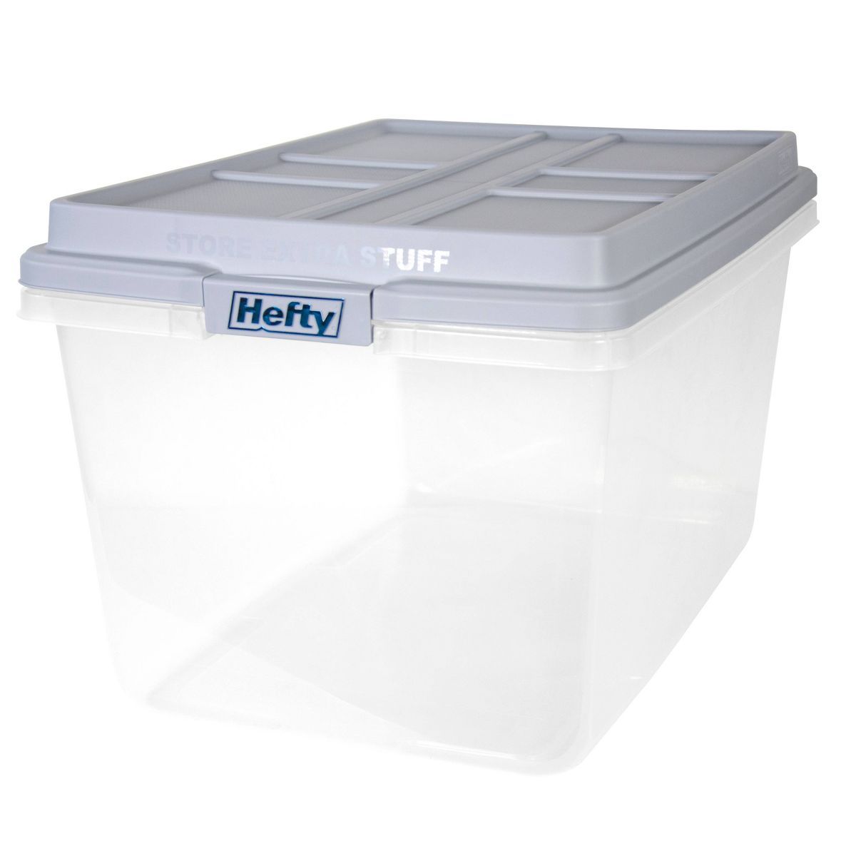 Hefty 72qt Clear Hi-Rise Storage bin with Stackable Lid Gray | Target