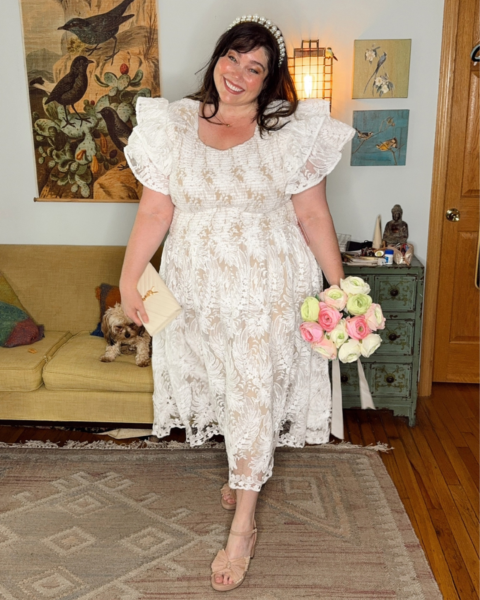 Love this plus size white lace dress from Ivy City Co! Their dresses are always so pretty and fit like a dream. Paired with simple accessories for an elegant look! 

#LTKPlusSize