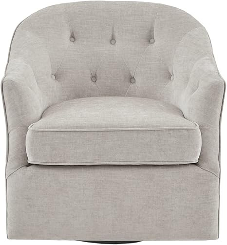 Madison Park Calvin Swivel Accent Chair, Upholstered 360 Degree Armchair with Metal Base Stand, B... | Amazon (US)