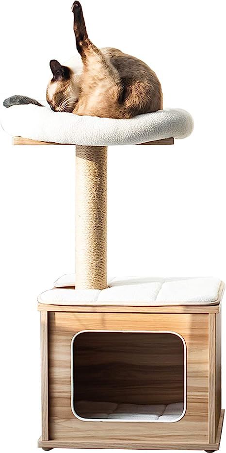 Catry Cat Tree-A Cat Play House Combo with Cat Hammock, Scratching Post, and Comfort Home Invaria... | Amazon (US)