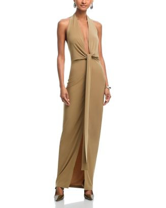 Norma Kamali Tie Front Halter Gown | Bloomingdale's NEW & NOW Wedding Season Women's Wedding Gues... | Bloomingdale's (AU)