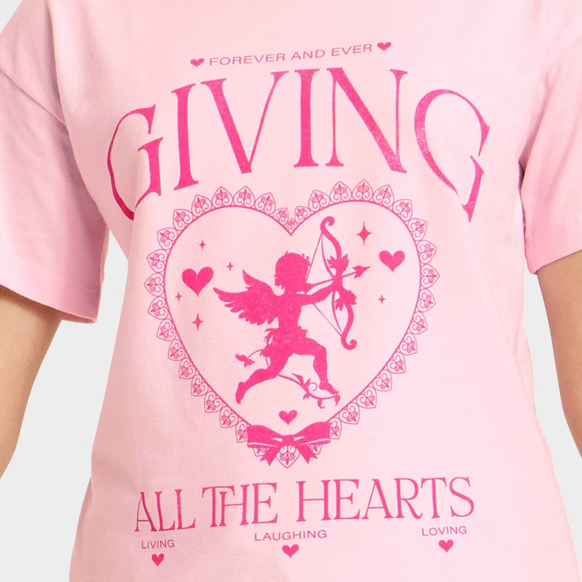 Girls' Short Sleeve Valentine's Day 'Candy Hearts' Oversized Graphic T-Shirt - Cat & Jack™ Pink | Target