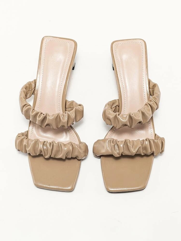 Ruched Strap Mule Sandals | SHEIN