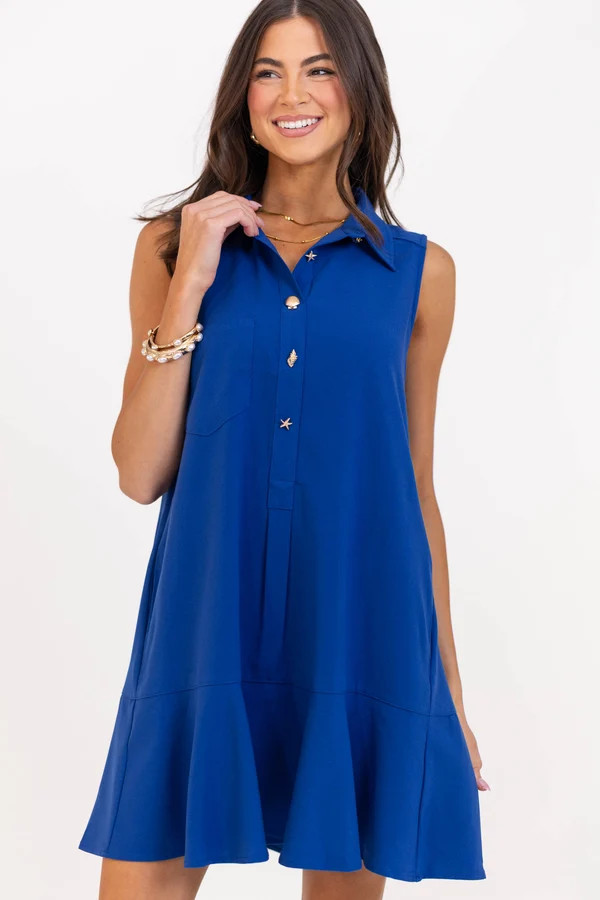 Fits Right In Navy Dress | The Mint Julep Boutique
