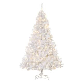 6 ft. White Pre-Lit LED Douglas Fir Christmas Tree with 250 LED Warm White Lights and 1000 Tips | The Home Depot