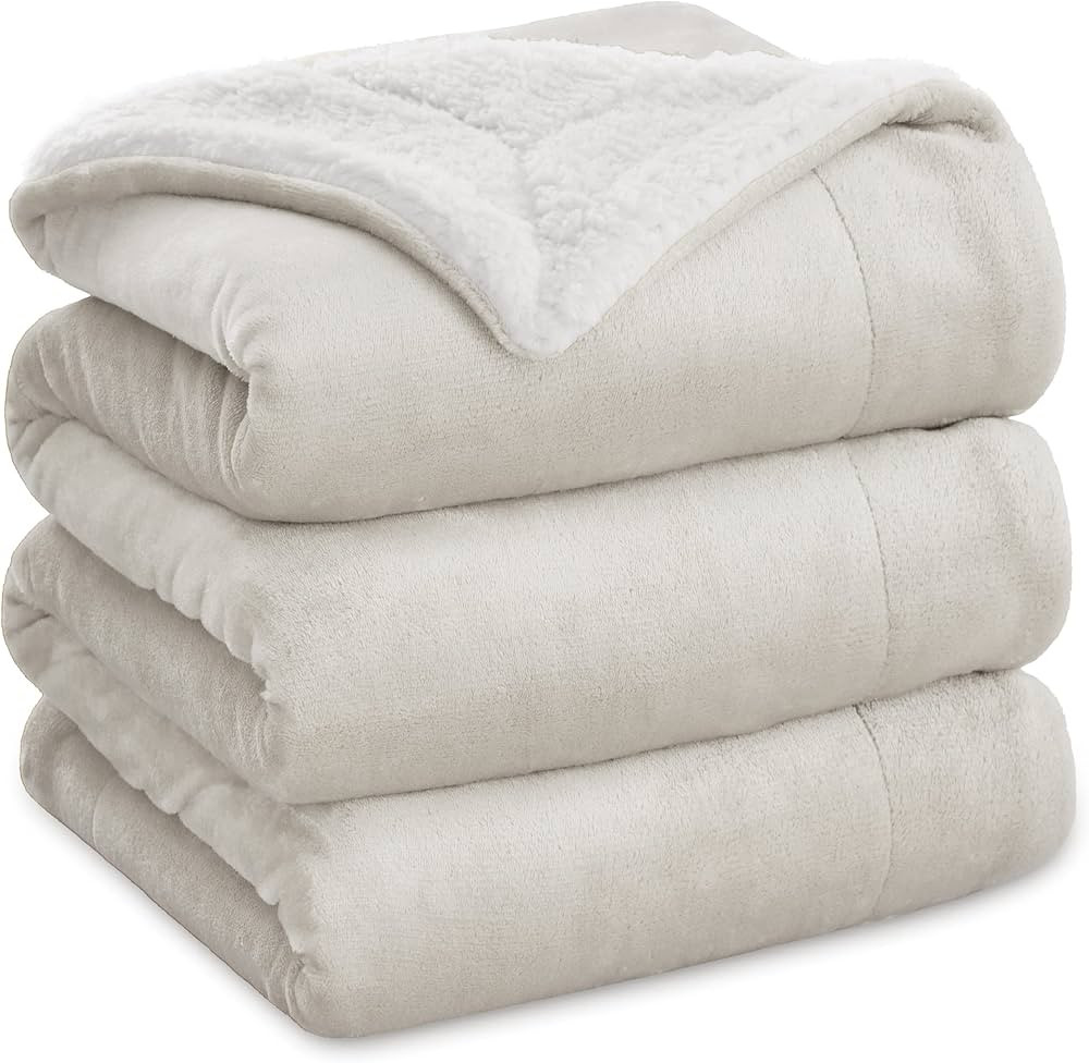 Bedsure GentleSoft Sherpa Fleece Blankets Queen Size for Bed - Thick and Warm, Soft Fuzzy Plush Q... | Amazon (US)