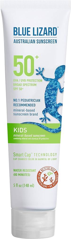 BLUE LIZARD Kids Sunscreen Lotion SPF 50+ 5oz Tube, cream | Amazon (US)