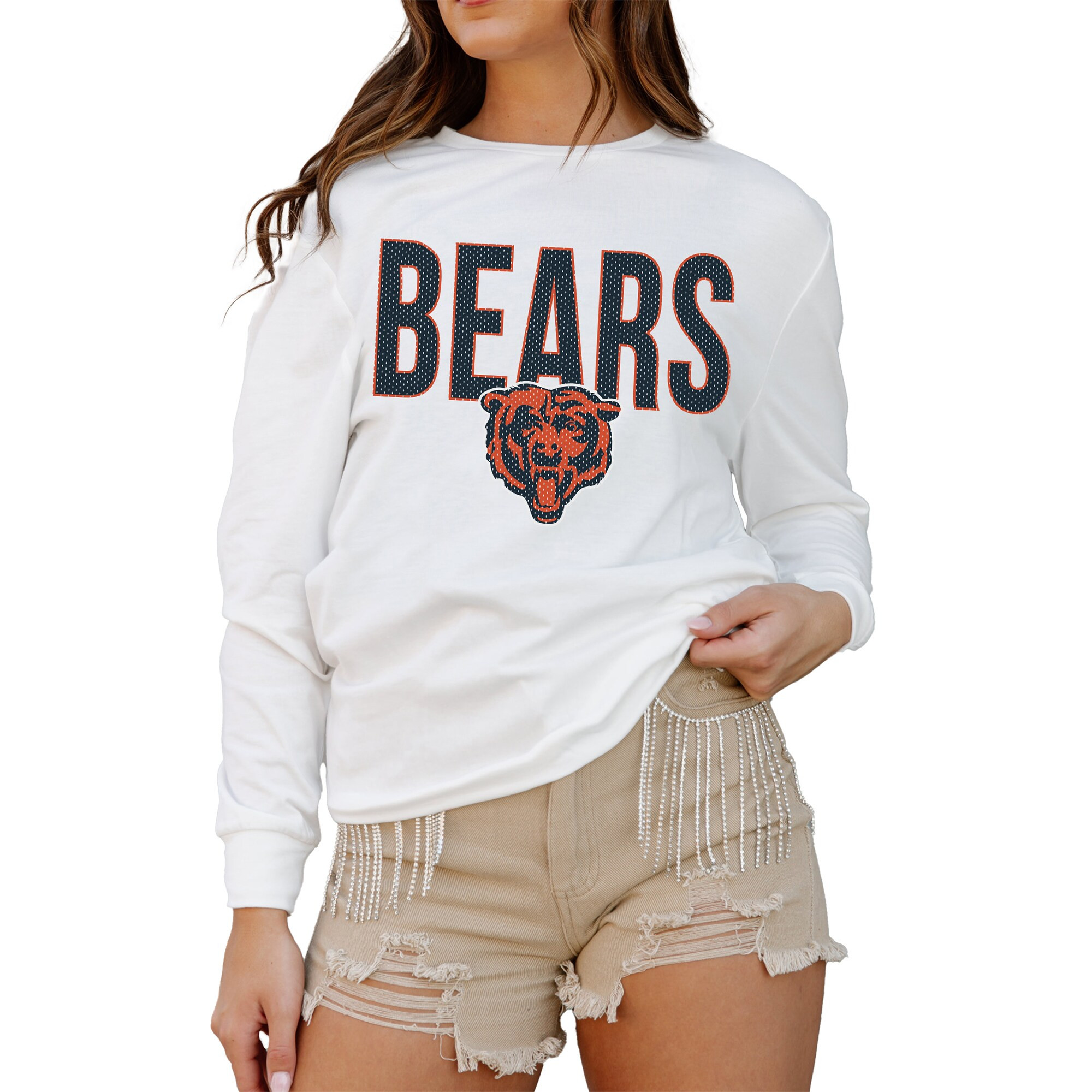 Chicago Bears Gameday Couture Women's  Always Ready Drop Shoulder Long Sleeve T-Shirt – White | Fanatics