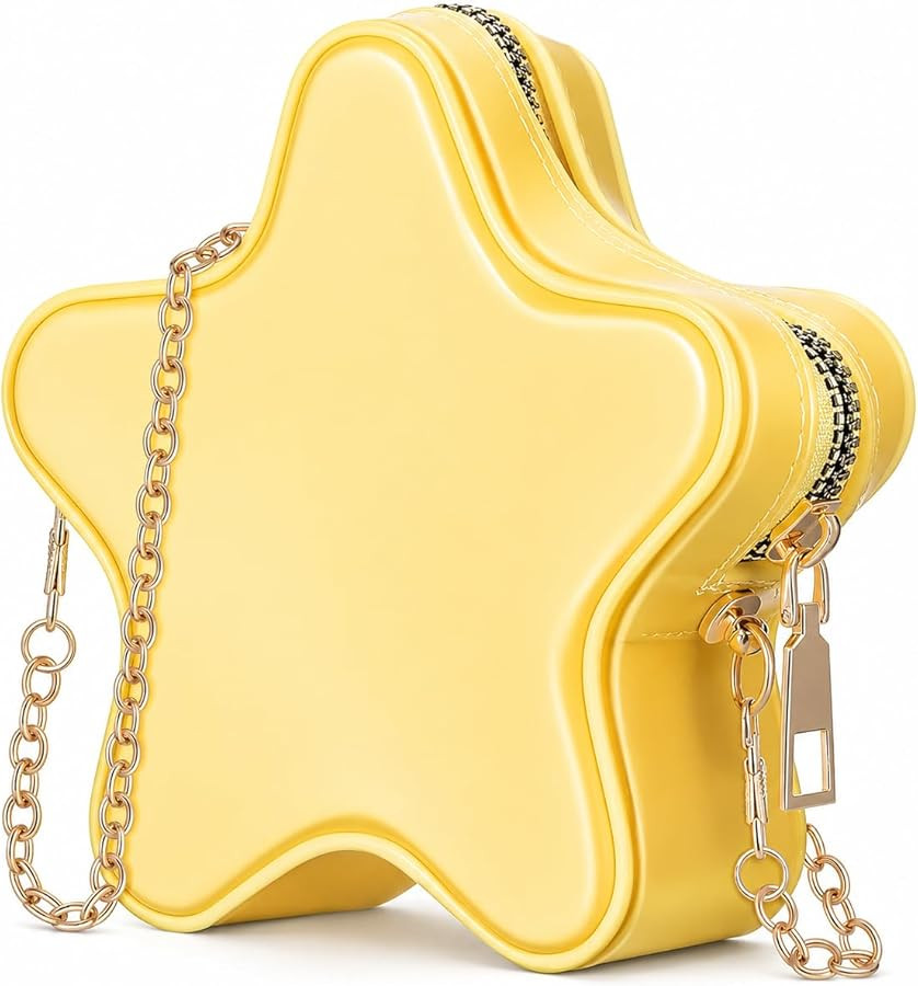 Star Purse Crossbody Bag Women: Yellow Star Shaped Mini Shoulder Handbag Pouch with Chain Strap P... | Amazon (US)