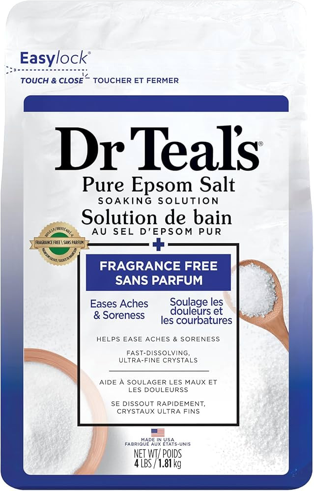Dr Teal's Epsom Salt Magnesium Soak, Fragrance Free, 4 lbs | Amazon (US)