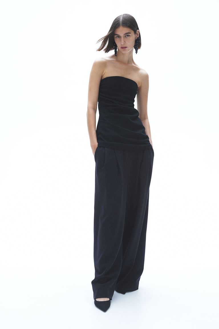 Draped bandeau top - Black - Ladies | H&M GB | H&M (UK, MY, IN, SG, PH, TW, HK)