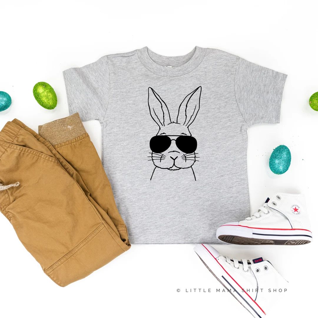 Cool Bunny Short Sleeve Child Shirt Kids Easter Shirt Girls Easter Shirt Easter Bunny Shirts East... | Etsy (US)