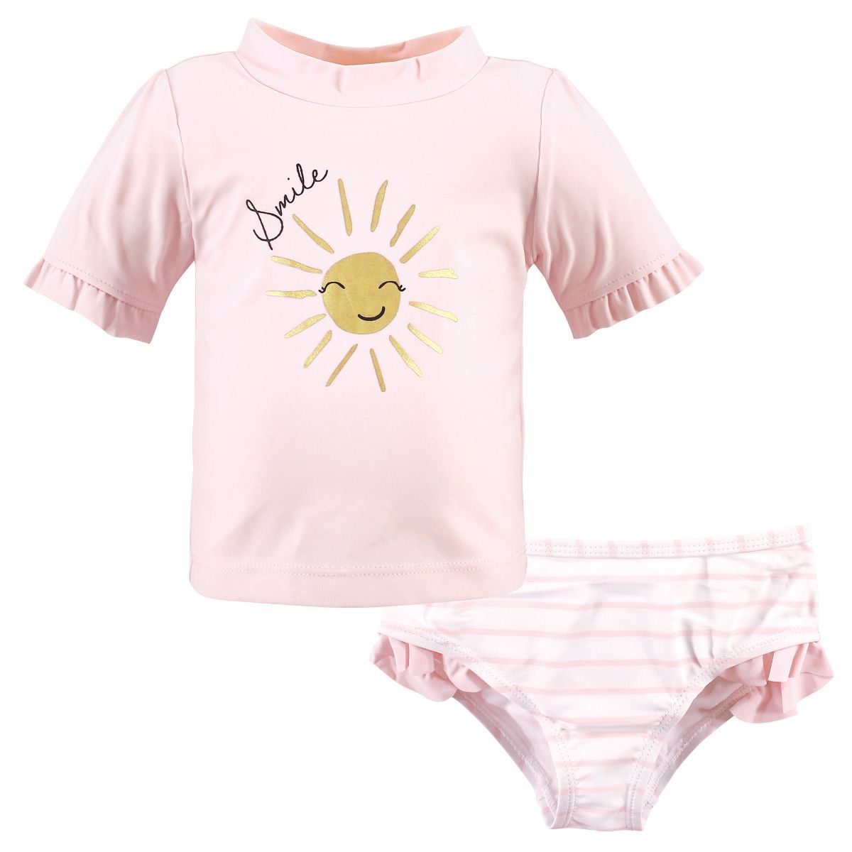 Hudson Baby Infant Girl Swim Rashguard Set, Smile Sunshine | Target