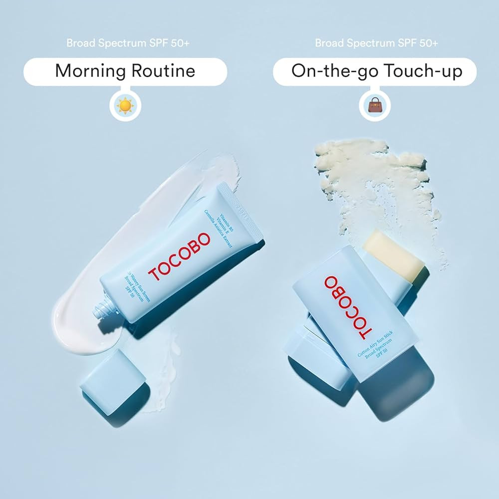 TOCOBO Korean Suncare Dual UV Set (Cotton Airy Sunstick+Bio Watery Suncream Pack) | Amazon (US)