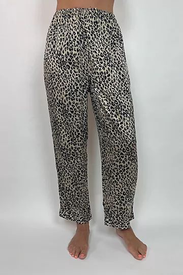 Cheetah Printed Preloved Silk Pajama Pants Selected by Picky Jane | Free People (Global - UK&FR Excluded)