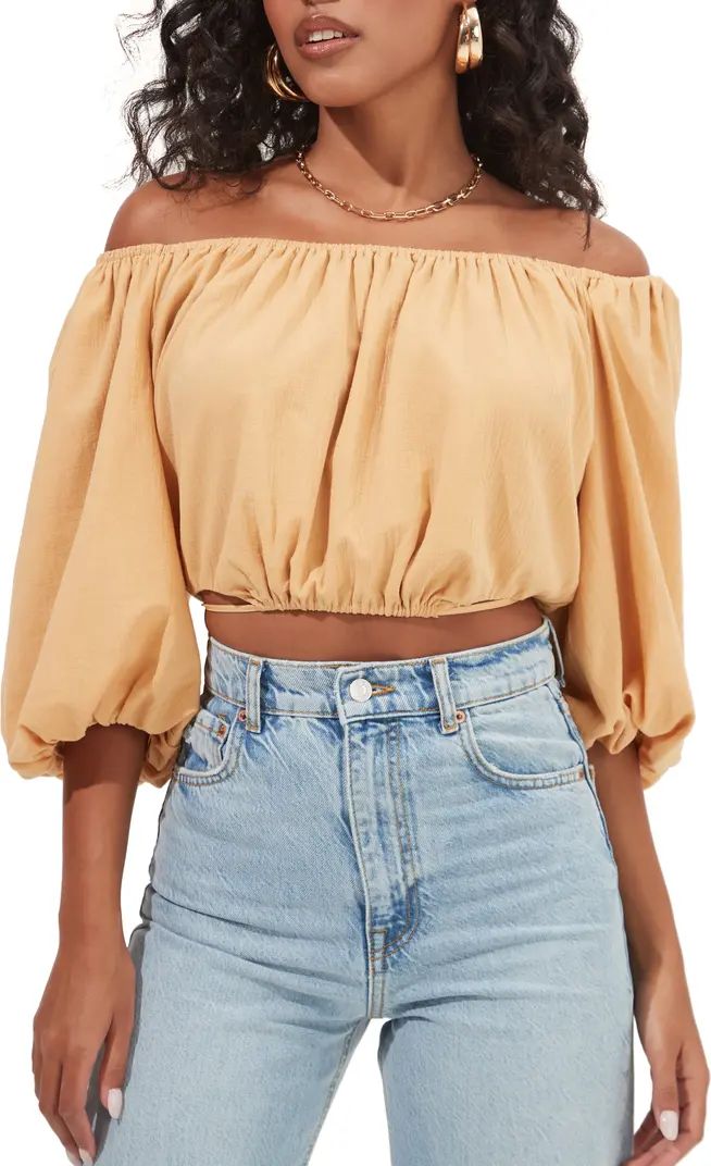 Balboa Ruched Puff Sleeve Crop Top | Nordstrom