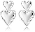 Gold Heart Earrings for Women, Trendy 14K Gold Plated/925 Silver Stud Earrings Cute Love Heart Ea... | Amazon (US)