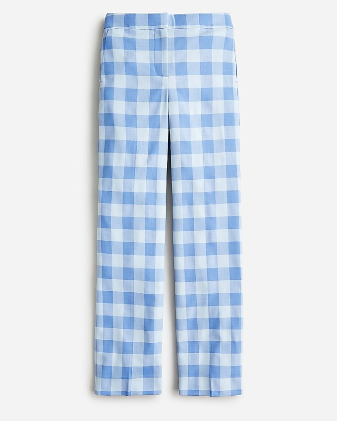 Collection Willa cropped flare pant in gingham Italian city wool-blend | J. Crew US