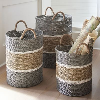 Jambi Baskets, Set of Three | Grandin Road