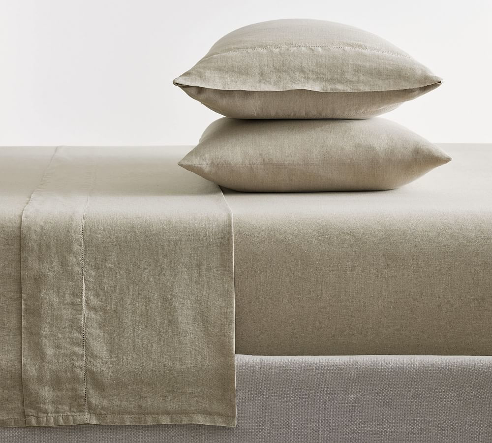 Belgian Flax Linen Hemstitch Sheet Set | Pottery Barn (US)