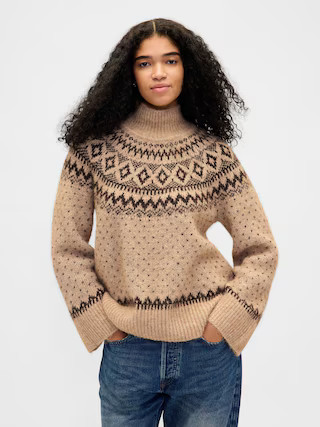 Fuzzy Oversized Turtleneck Sweater | Gap (CA)