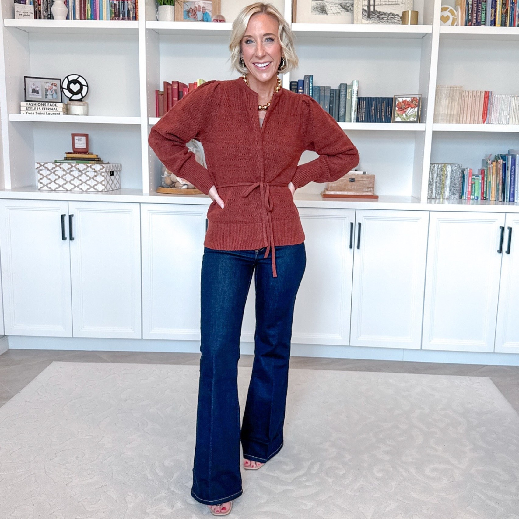 Walmart - new arrivals. High Rise Flare Denim Jeans - size 0 (runs small). $26.98. 2 washes. Open Tie Cardigan Sweater - size XS. $22.98. 3 colors.

#LTKSeasonal #LTKOver40 #LTKPetite