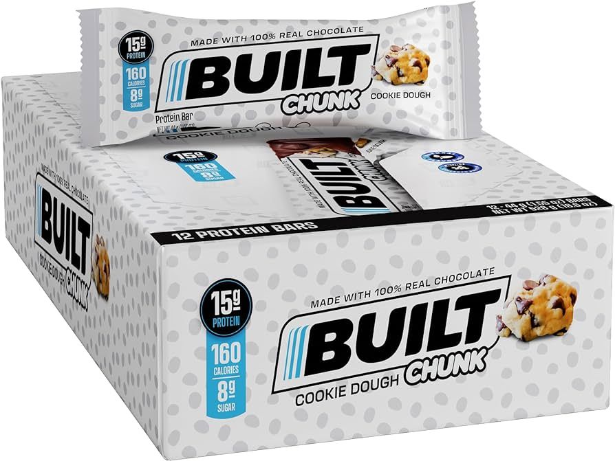 BUILT Protein Bars, Cookie Dough Chunk Puff, 12 count, Protein Snacks with 15g of High Protein, C... | Amazon (US)