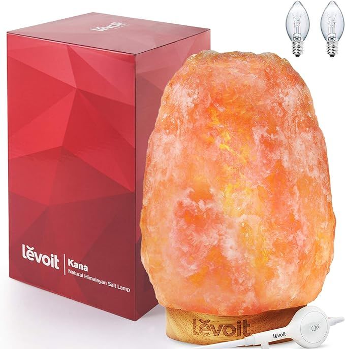 LEVOIT Kana Himalayan Salt Lamp, Pink Rock Large Crystal Natural Himilian Gift Night Light (ETL C... | Amazon (US)