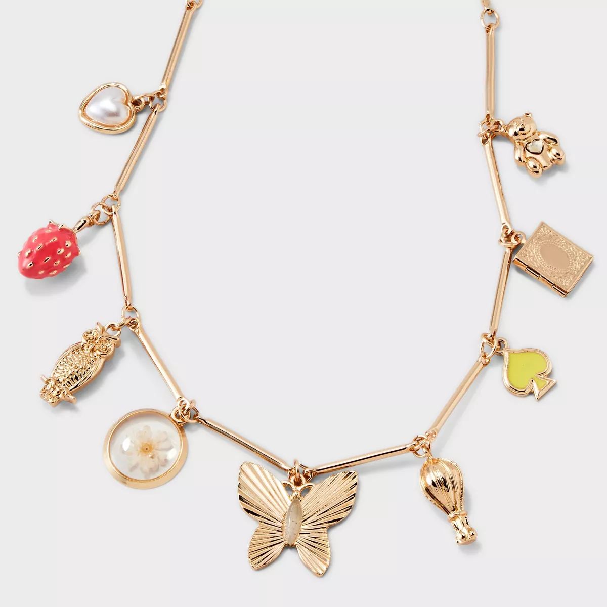Garden Party Charm Cluster 16 Inch Necklace - Universal Thread™ Gold | Target