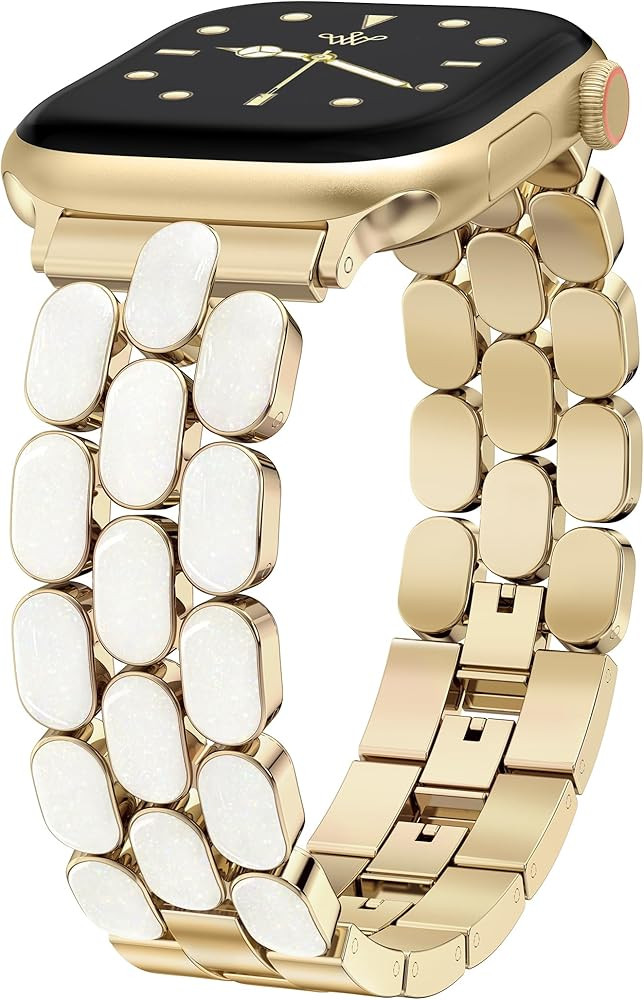 Wearlizer Metal Bracelet Compatible with Apple Watch Bands for Women 41/40/38/42/44/45/46/49mm, D... | Amazon (US)