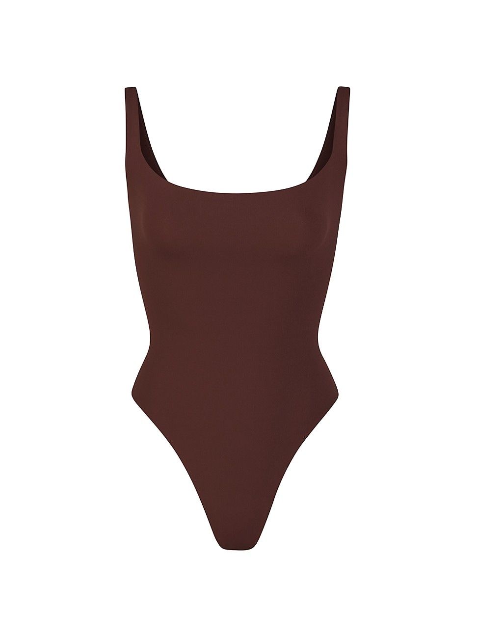 Women's Fits Everybody Square Neck Bodysuit - Cocoa - Size Large | Saks Fifth Avenue