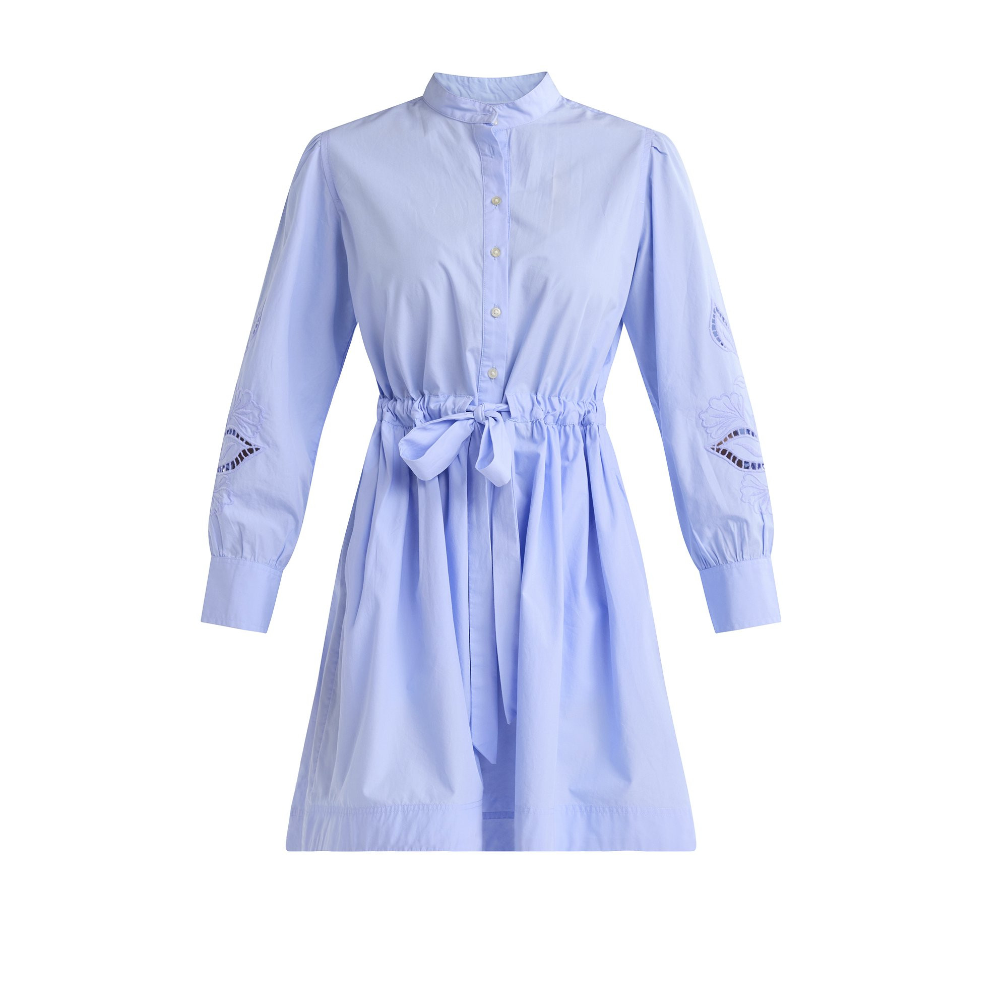 Free Assembly Women’s Cotton Tie Front Mini Dress with Long Sleeves, Sizes XS-XXXL | Walmart (US)