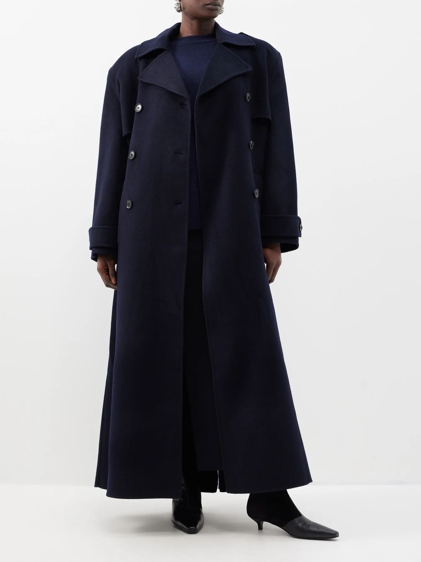 Nikola wool-blend longline trench coat | Matches (UK)
