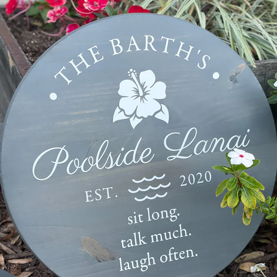 Poolside Paradise Round Sign With Mermaid Tail Mermaid Sign | Etsy | Etsy (US)