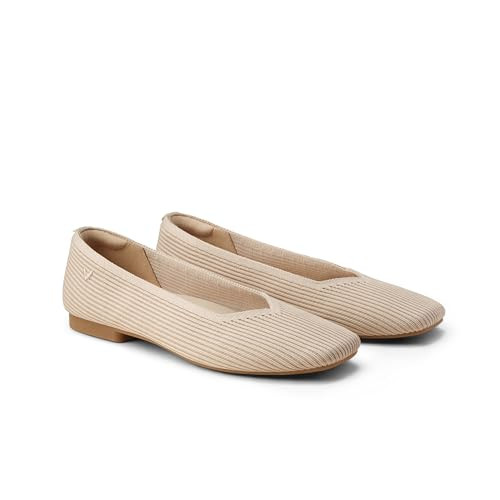 VIVAIA Margot 2.0 Women's Casual Flats, Comfortable Square-Toe V-Cut Ballet Flats, Sustainable Wa... | Amazon (US)