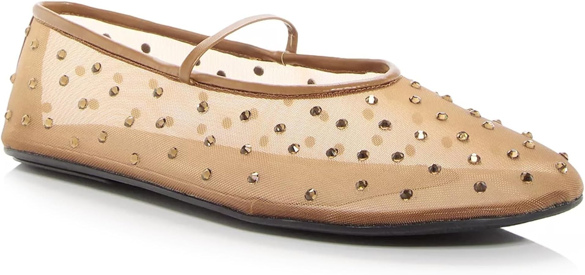 Rhinestone Mesh Ballet Flats Shoes for Women Crystal Gem Embellished Ballerina Shoes Stretch Band... | Amazon (US)