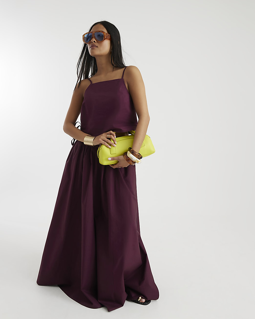 Petite Purple Poplin Maxi Skirt | River Island UK & IE