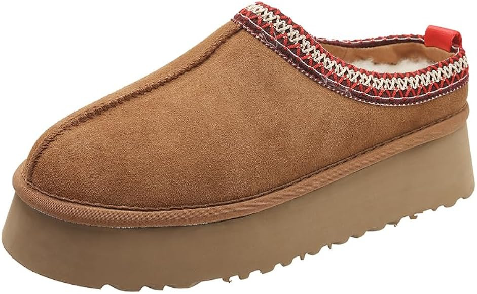 Women's Tasman Slippers Platform Mini Boots Short Ankle Boot Fur Fleece Lined Sneakers House slipper | Amazon (US)