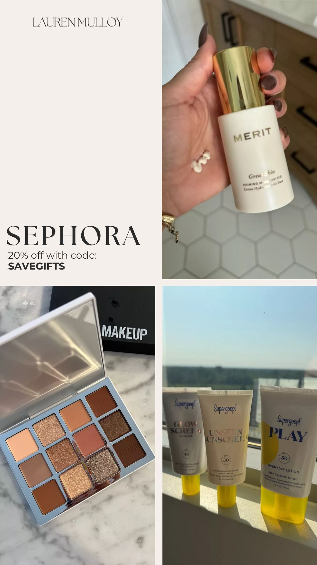 20% off Sephora with code SAVEGIFTS if you are a beauty insider!! Perfect time to Christmas shop! Linked some bestsellers below!

sale alert, supergoop, merit, makeup by mario, gifts for her, gifts under 50, gifts under 100, lauren mulloy
 

 #LTKHoliday #LTKSaleAlert #LTKBeauty
