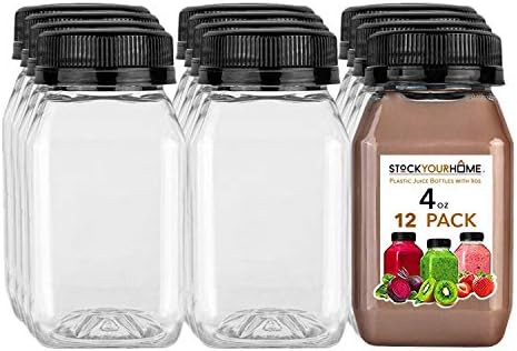 Stock Your Home Plastic Juice Bottles with Lids, Juice Drink Containers with Caps for Juicing Smo... | Amazon (US)