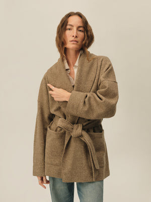 Buck Mason Marled Cardamom Felted Wool Wrap Coat - Marled Cardamom Felted Wool Wrap Coat | Shop.app