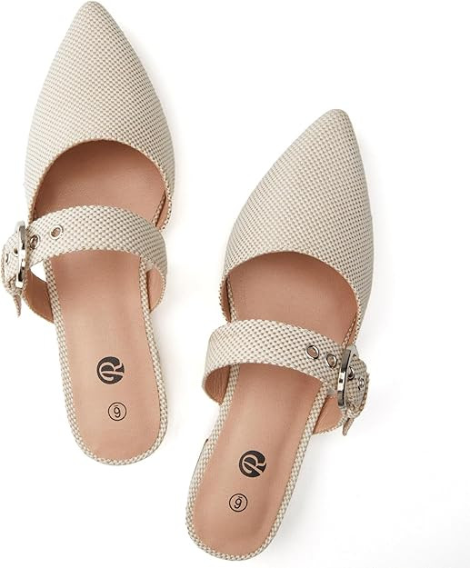 Rekayla Mules for Women Adjustable Strap Pointed Toe Backless Loafer Shoes… | Amazon (US)
